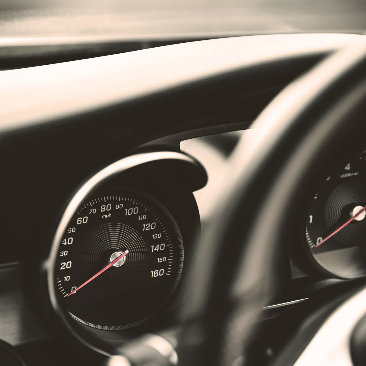 Car Steering Wheel and clocks